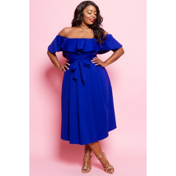 ROYAL PEPLUM SHOULDER AND SLEEVE PLEAT SKIRT DRESS - Picture 4 of 7